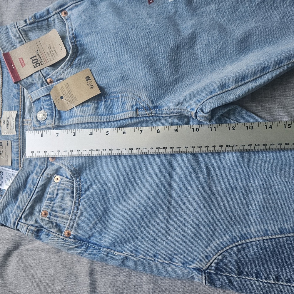 Levi's 501 Premium Original Chaps Jeans Womens 25x30 Button Fly High Rise - Picture 9 of 16